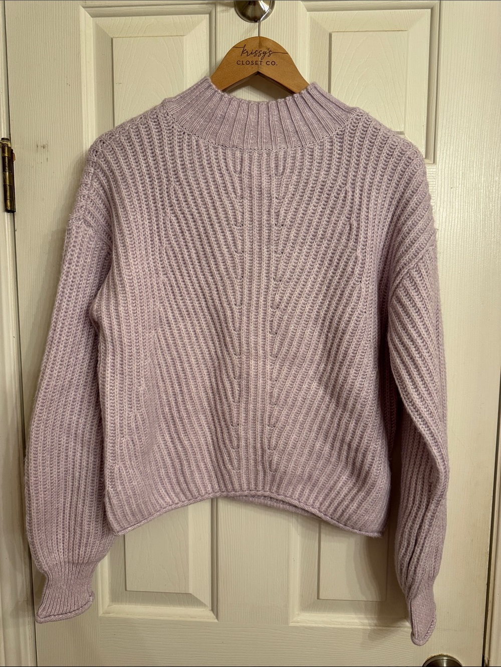 SO Pastel Lavender Ribbed Mockneck Sweater